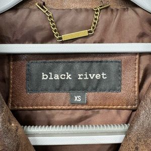 Black Rivet Women’s Distressed Leather Jacket size XS
